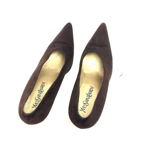 Yves Saint Laurent Brown Suede Pumps Pointed Toe US 9 1/2 - Picture 4 of 16